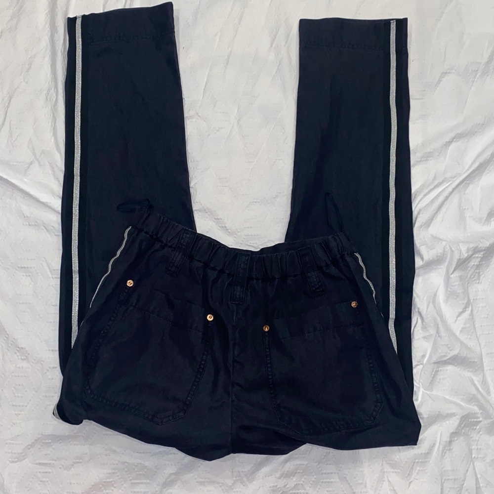 🌸ZADIG & VOLTAIRE Pomelo Mili Cotton Pant in Navy Size 40 - Picture 6 of 9